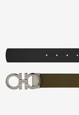 Ferragamo Reversible and Adjustable Gancini Belt Olive 675542 DOUBLE ADJUS 790259 NEW OLIVE