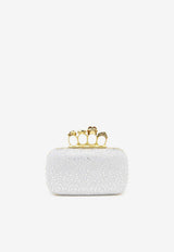 Alexander McQueen Crystal-Embellished Knuckle Clutch Silver 6762561BLDT 1900