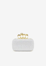 Alexander McQueen Crystal-Embellished Knuckle Clutch Silver 6762561BLDT 1900