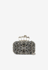 Alexander McQueen Crystal Embellished Knuckle Clutch Black 6762561T115 1000