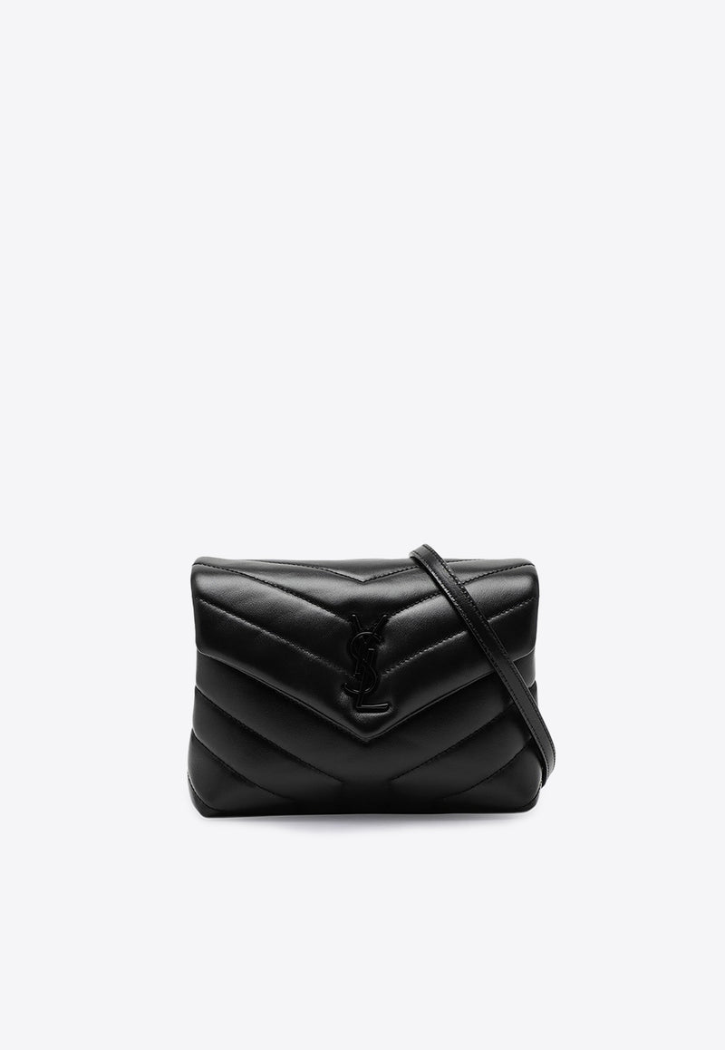 Saint Laurent Mini Toy Loulou Quilted Leather Crossbody Bag Black 678401DV708/P_YSL-1000