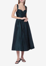 Zimmermann Rebellion Draped Midi Dress  Green 6847DC261LI/S_ZIMM-TE