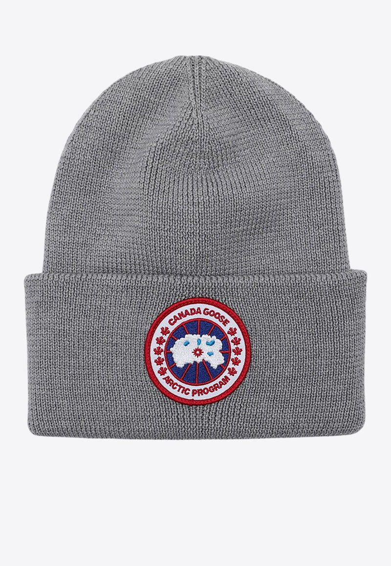 Canada Goose Logo Patch Wool Beanie Gray 6936MUWO/P_CANAD-115