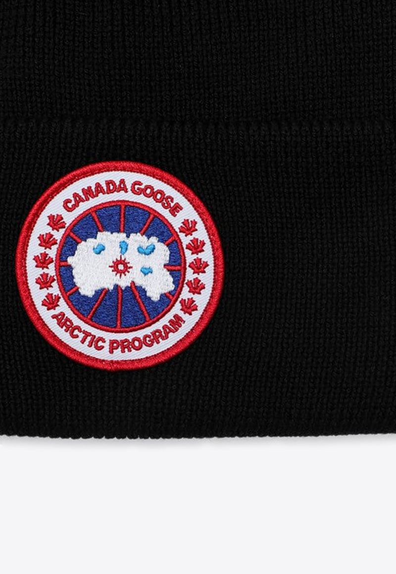 Canada Goose Logo Patch Wool Beanie Black 6936MUWO/P_CANAD-61