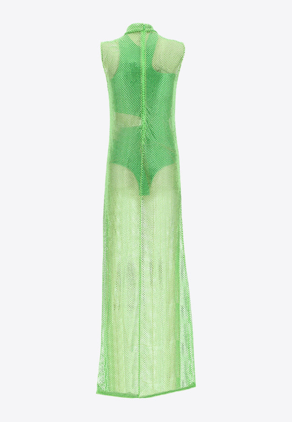 Stella McCartney Crystal Mesh Gown with Cut-Out Green 6A0003_3STA82_3801
