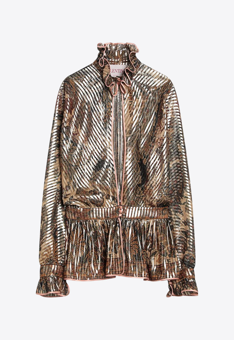 Valentino Voyage Imaginaire Print Pekin Blouse Multicolor 6B0AB7G19AW/Q_VALE-UK1