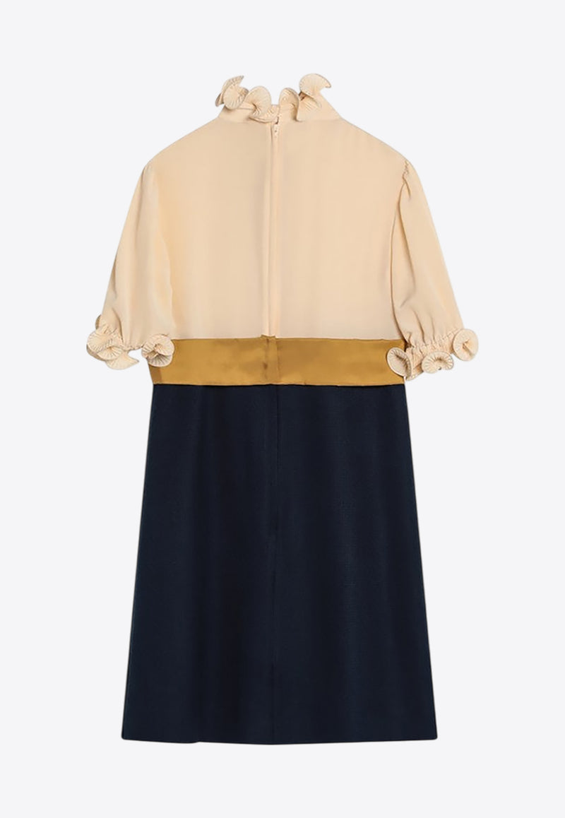 Valentino Ruffled Mini Dress Blue 6B0VADJ698T/Q_VALE-DSV