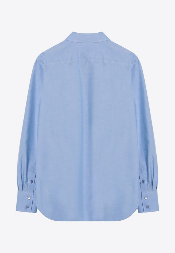 Valentino Long-Sleeved Shirt with Jeweled Buttons Light Blue 6B3AB78193R/Q_VALE-QNX