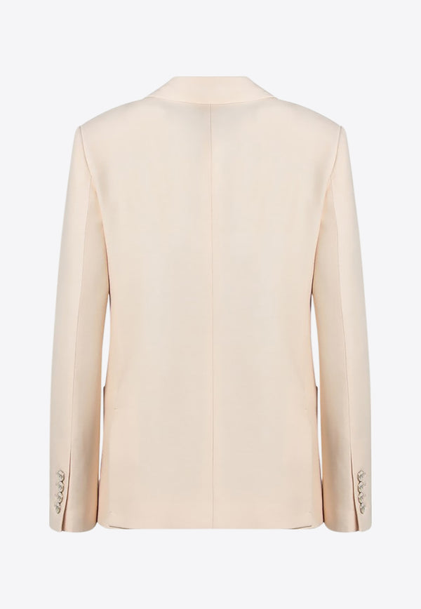 Valentino Wool and Silk Single-Breasted Jacket Beige 6B3CE4101CF/Q_VALE-ET5