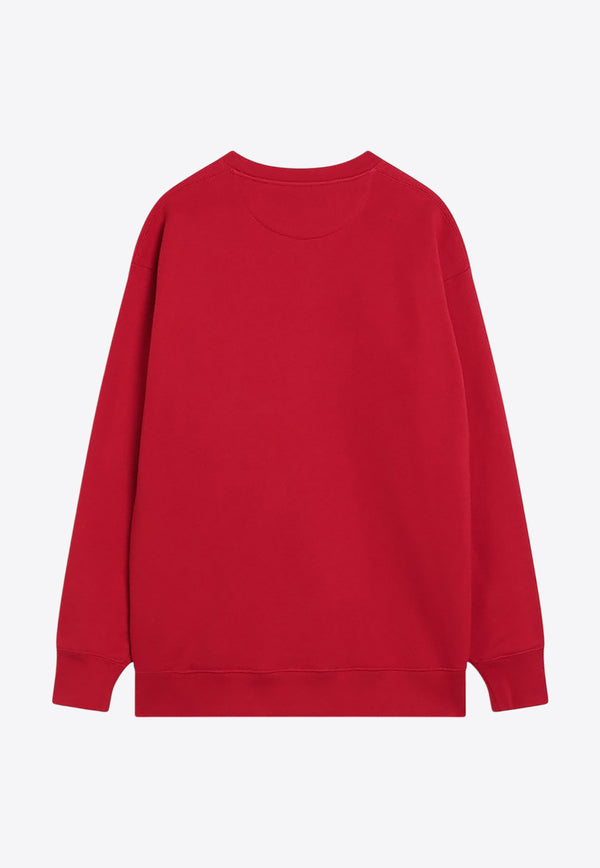 Valentino Chez Logo Print Sweatshirts Red 6B3MF24F960/Q_VALE-R9B