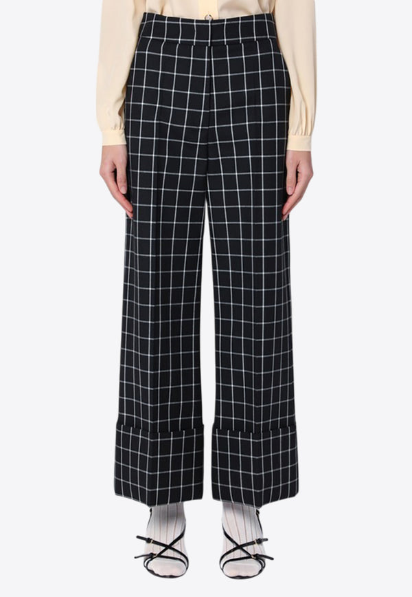 Valentino Checked Tailored Pants Black 6B3RB65592W/Q_VALE-0NA