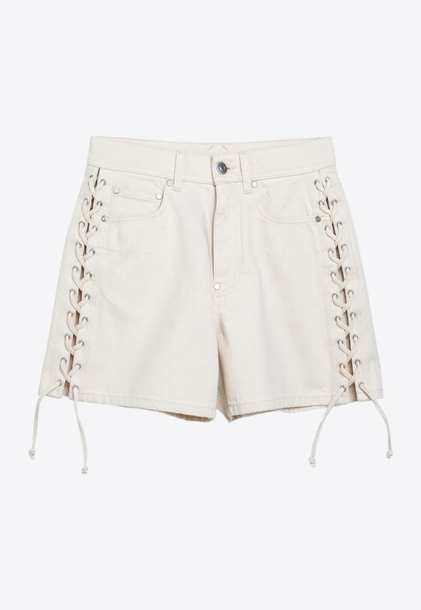 Stella McCartney Lace-Detailed Mini Shorts White 6D02823SPH73/O_STELL-9601