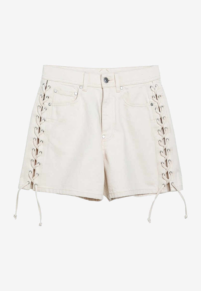 Stella McCartney Lace-Detailed Mini Shorts White 6D02823SPH73/O_STELL-9601