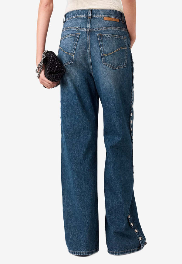 Stella McCartney Popper Studded Faded Jeans Blue 6D04333SQH38_4083