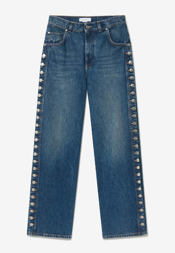 Stella McCartney Popper Studded Faded Jeans Blue 6D04333SQH38_4083