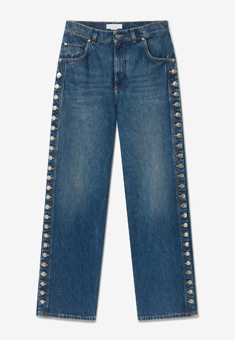 Stella McCartney Popper Studded Faded Jeans Blue 6D04333SQH38_4083