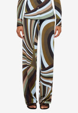 Iride Print Straight-Leg Pants