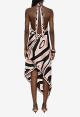 Pucci Labirinto Print Asymmetric Midi Dress Multicolor