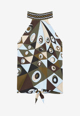 Pucci Occhi Print Halter Top Multicolor