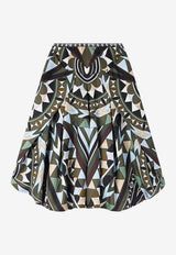 Manuba Print Silk Twill Culotte Pants