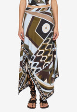 Pucci Vivara Print Asymmetric Midi Skirt Multicolor
