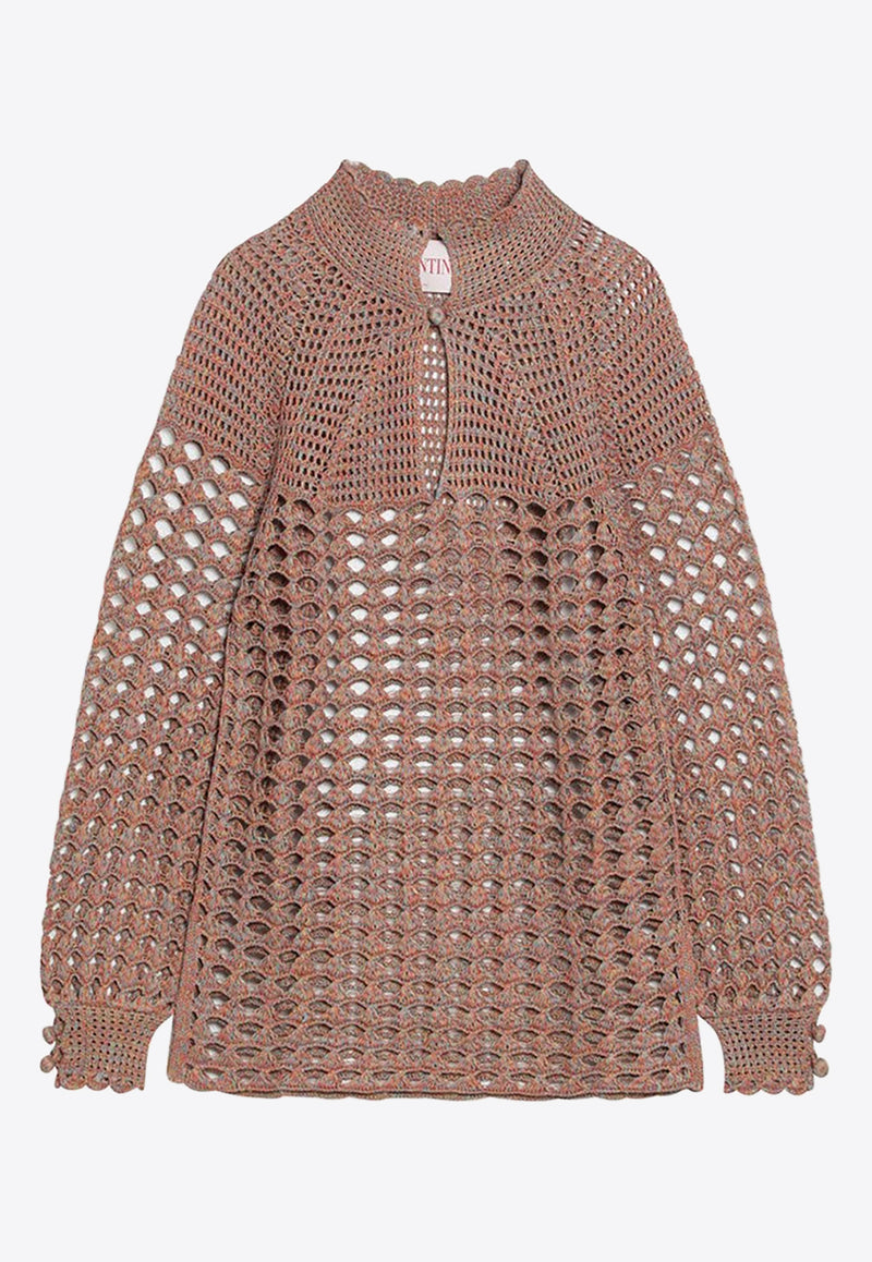 Valentino Openwork Linen Sweater Beige 6V0KC34AAUT/Q_VALE-AH2