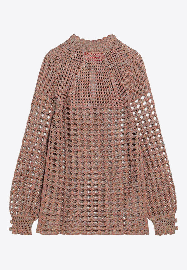 Valentino Openwork Linen Sweater Beige 6V0KC34AAUT/Q_VALE-AH2