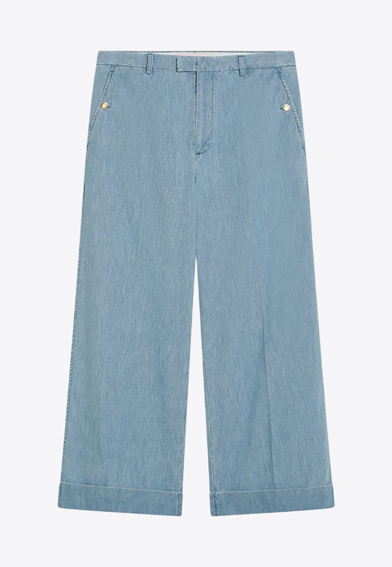 Valentino Washed Wide-Leg Jeans Blue 6V3DD03UALM/Q_VALE-508