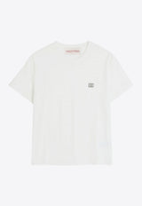 Valentino VLogo Patch Crewneck T-shirt Ivory 6V3MG10VAQ8 A03
