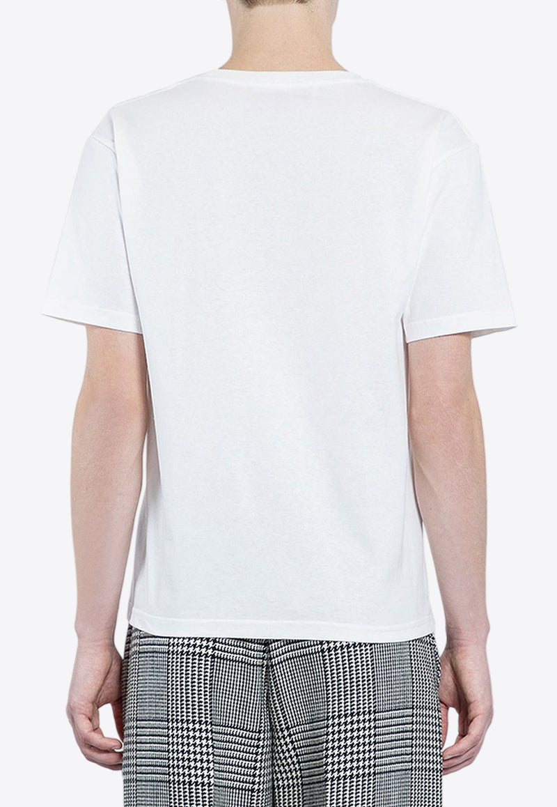 Valentino Chez Logo Print T-shirt Ivory 6V3MG16PAPG A03