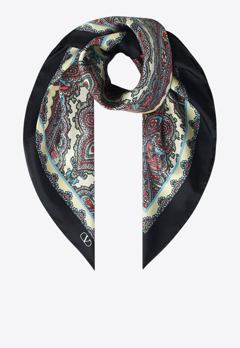 Valentino Paisley Print Silk Scarf Multicolor 6W0EI114CUZ/Q_VALE-QT3