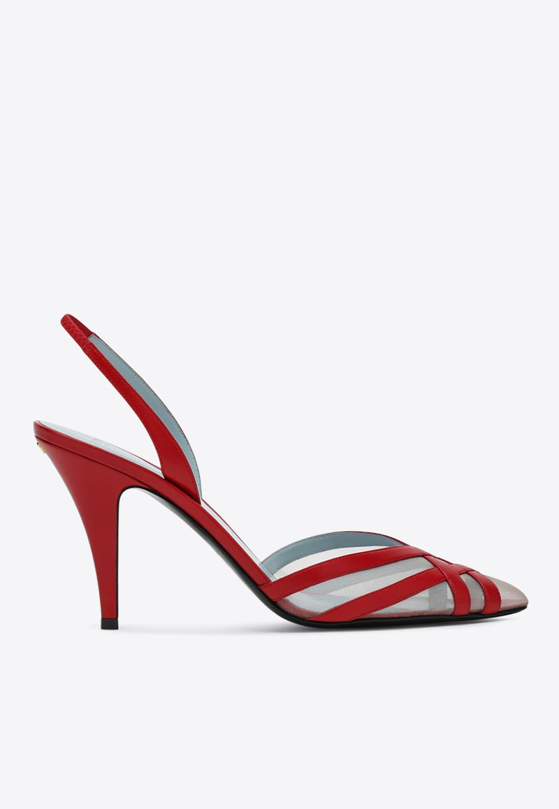 Valentino Impudance 90 Leather Slingback Sandals Red 6W0S0LT6PDY/Q_VALE-JU5