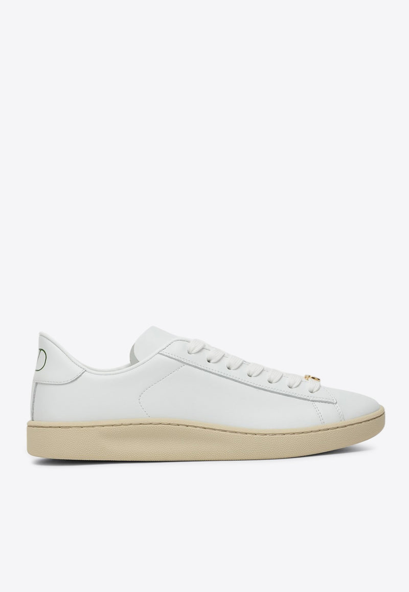 Valentino Royco Leather Lace-Up Sneakers White 6W0S0LX9BYA/Q_VALE-DU2