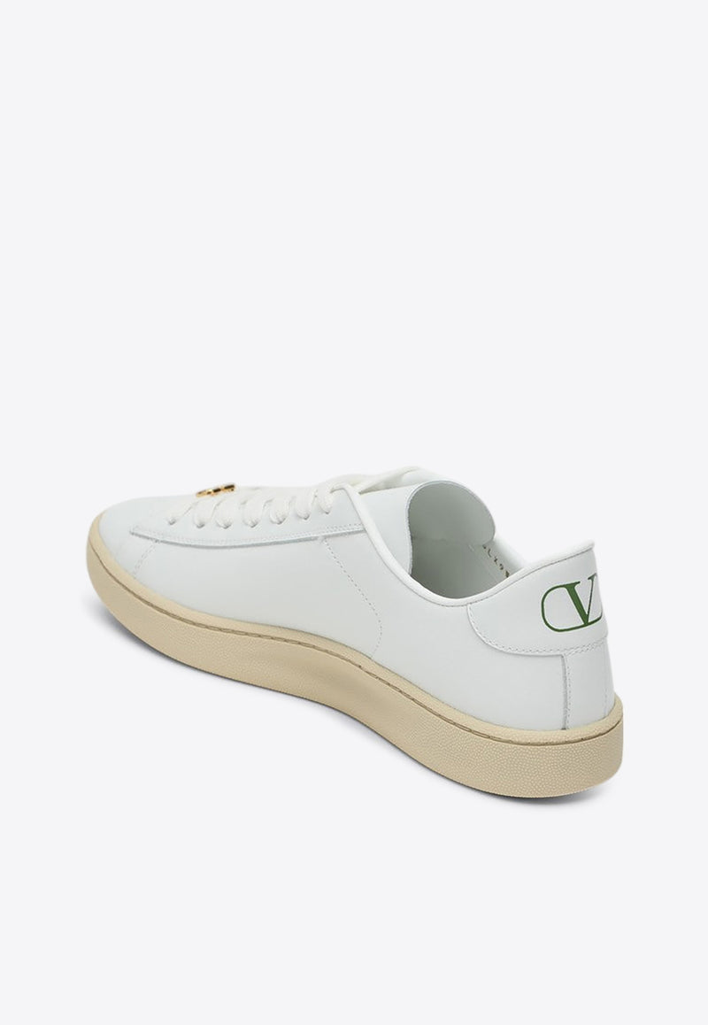 Valentino Royco Leather Lace-Up Sneakers White 6W0S0LX9BYA/Q_VALE-DU2