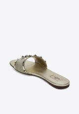 Valentino Roman Stud Leather Flat Sandals Gold 6W0S0MH4QIW/Q_VALE-R16