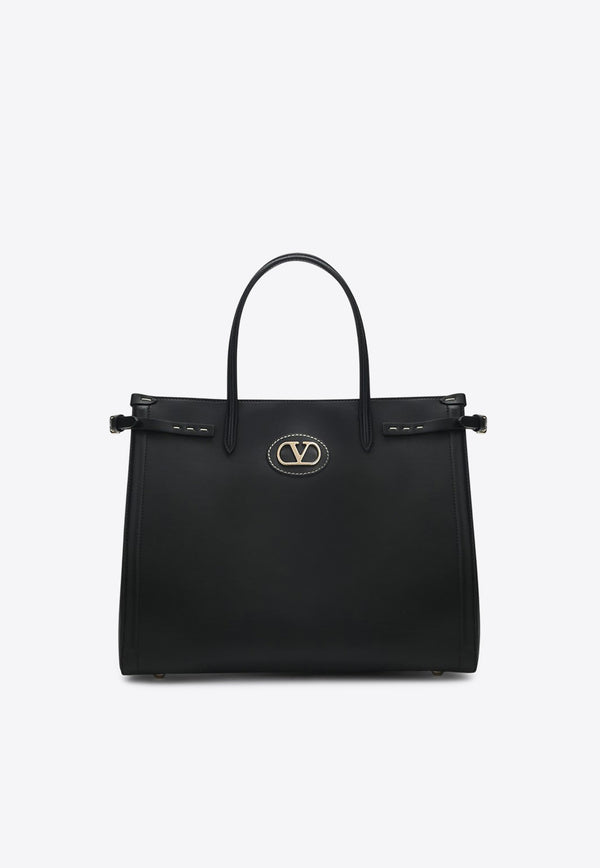 Valentino Medium Antibes Leather Tote Bag Black 6W2B0R19CVC/Q_VALE-0NO