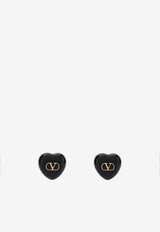 Valentino Coeur Royal VLogo Signature Earrings Black 6W2J0Y10MJP/Q_VALE-0RN