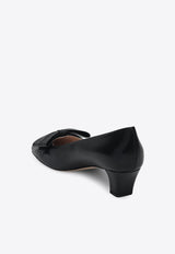 Valentino Bowow 45 Laminated Leather Pumps Black 6W2S0LB5DDT/Q_VALE-0NO