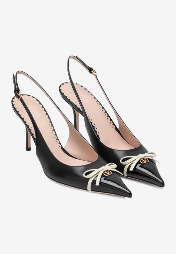 Valentino Bepoiny 80 Leather Slingback Pumps Black 6W2S0LQ1DAL 790