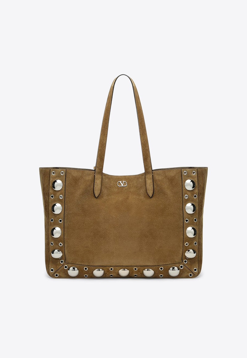 Valentino Large Nellcôte Suede Tote Bag Brown 6Y0B0D58SVI/Q_VALE-RDX
