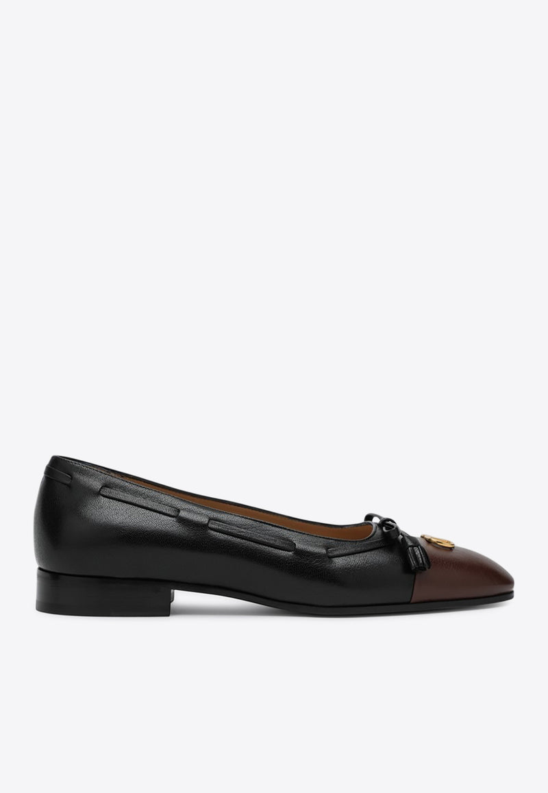 Valentino Valet Du Roi Leather Ballet Flats Black 6Y0S0L03VMH/Q_VALE-BXV