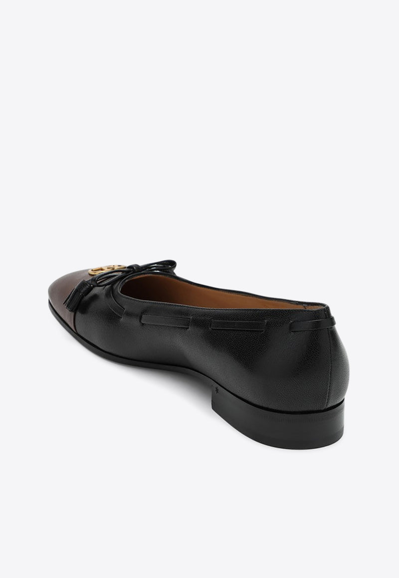 Valentino Valet Du Roi Leather Ballet Flats Black 6Y0S0L03VMH/Q_VALE-BXV