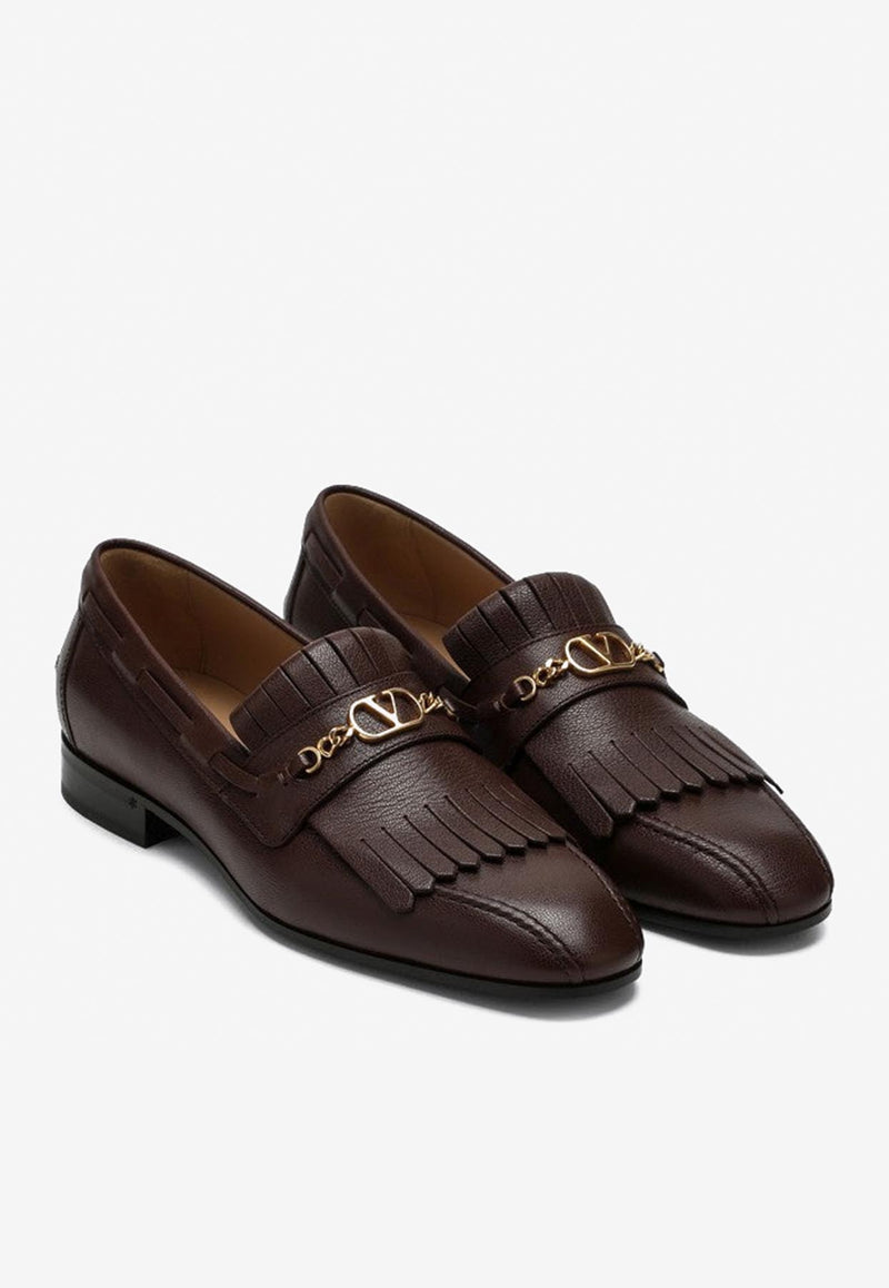 Valentino VLogo Signature Leather Loafers Brown 6Y0S0L05VMH/Q_VALE-BZV