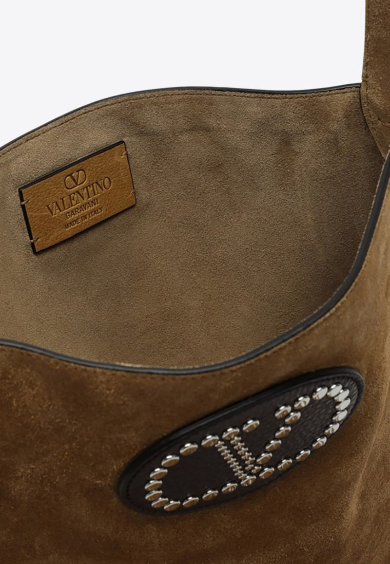 Valentino Nellcôte VLogo Suede Shoulder Bag Brown 6Y2B0D26SZX/Q_VALE-RG7