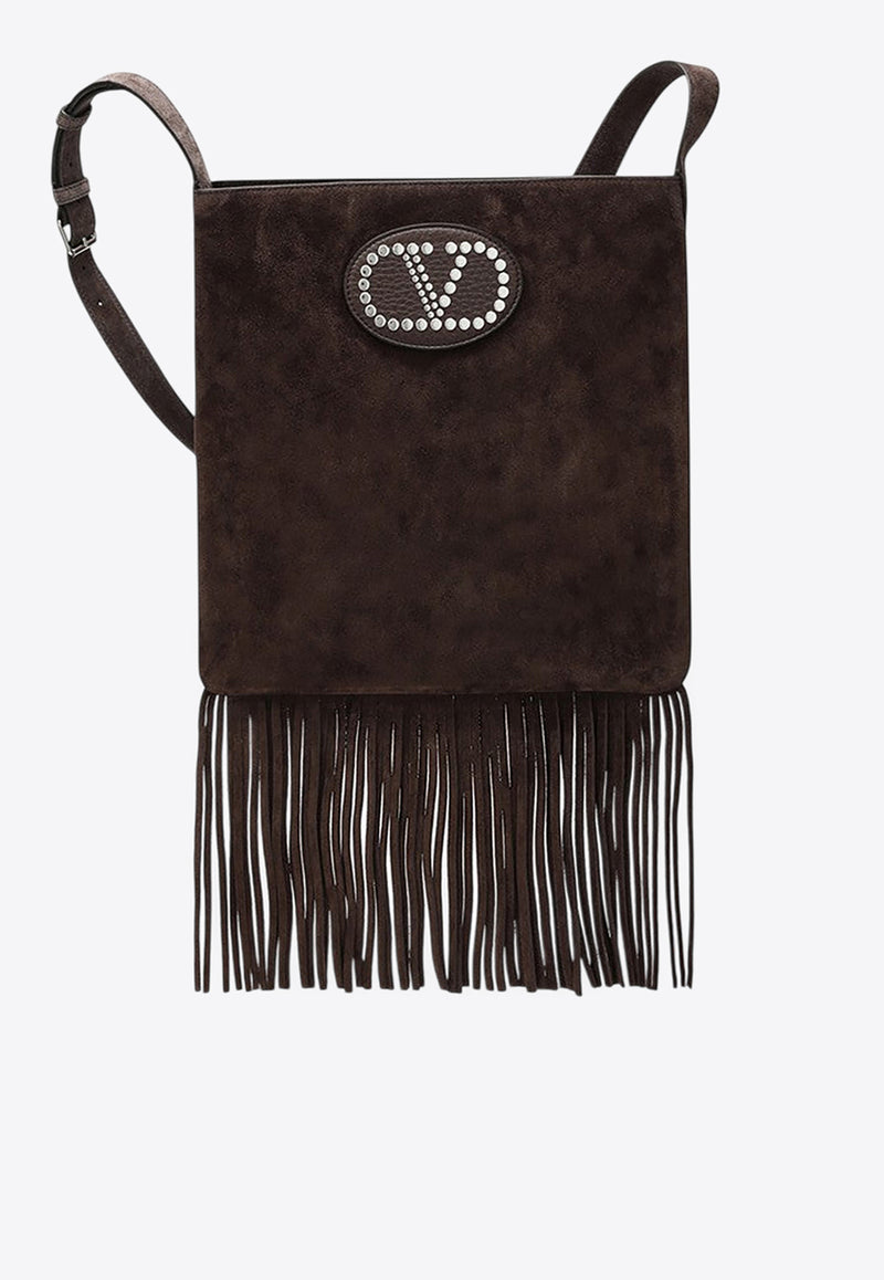 Valentino Nellcote VLogo Fringed Messenger Bag Brown 6Y2B0D26SZX/Q_VALE-6U7