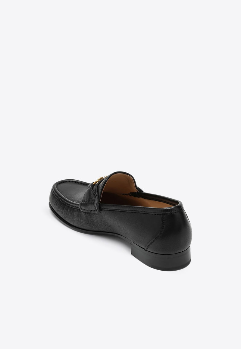 Valentino VLogo Leather Loafers Black 6Y2S0J68MIL/Q_VALE-0NO