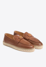 Valentino Palm Avenue Calf Leather Espadrilles Brown 6Y2S0K00UDX N58