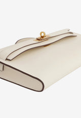 Kelly Cut Clutch Pochette in Nata Swift with Gold Hardware
