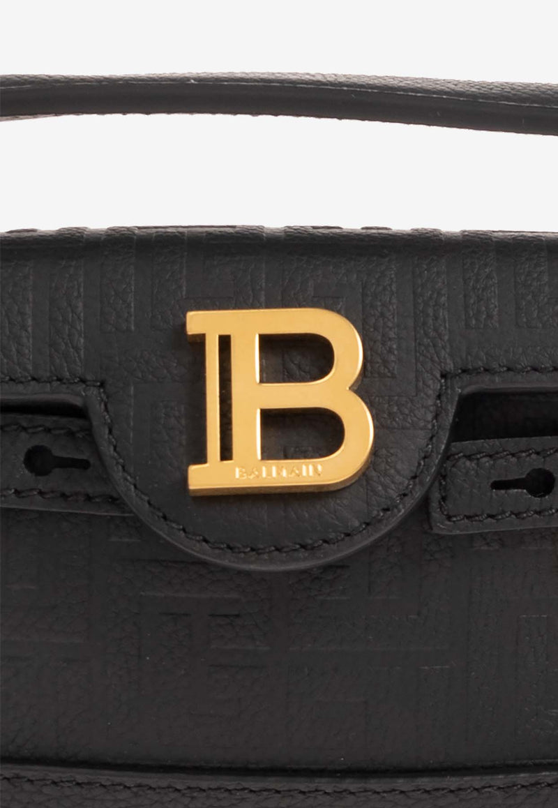 Balmain Mini B-Buzz 19 Monogram Grained Leather Crossbody Bag CN1AE742 LPSE-0PA