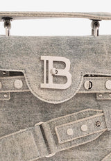 Balmain B-Buzz 23 Faded Denim Crossbody Bag CN1DB526 TDWD-6FM